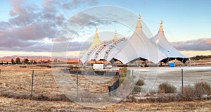 Sunset over a circus tent